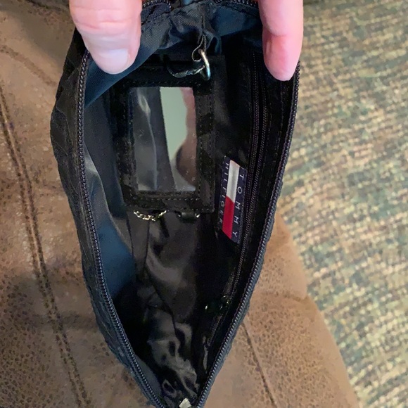 NWOT Tommy Hilfiger black evening bag purse with long strap small - Picture 9 of 9